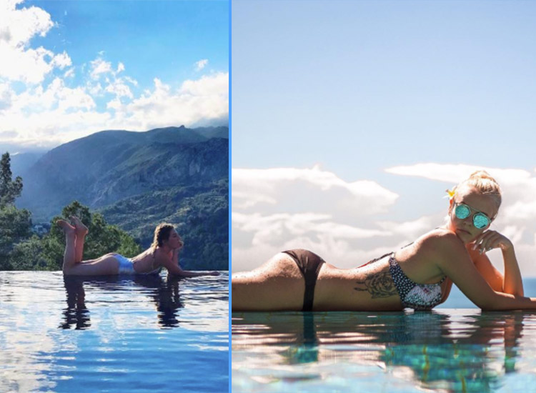 Bibis Beauty Palace posiert wie Dagi Bee im Bikini am Pool